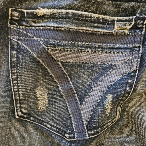 Seven7 Womens Jeans Blue Strecth Denim Plus 20 Luxe Distressed Wide Boot Leg - Picture 12 of 13